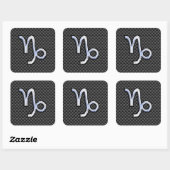 Sticker Carré Chrome d'argent comme Capricorn Symbole de fibre d (Feuille)