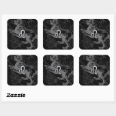 Sticker Carré Chrome Style Leo Zodiac Connexion Hevelius (Feuille)