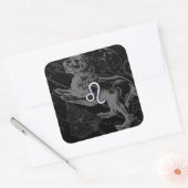 Sticker Carré Chrome Style Leo Zodiac Connexion Hevelius (Enveloppe)