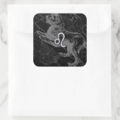 Sticker Carré Chrome Style Leo Zodiac Connexion Hevelius (Sac)