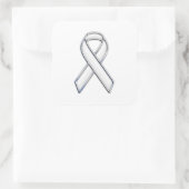 Sticker Carré Chrome Style White Ribbon Awareness (Sac)