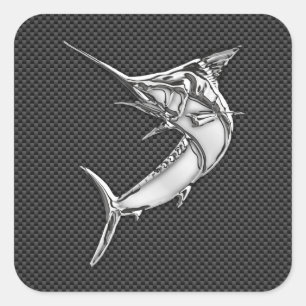 Sticker Carré Chromes Style Marlin on Carbon