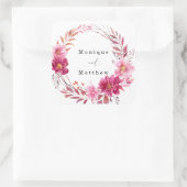 Sticker Carré Chrysanthème rose chaud Mariage de couronne (Sac)