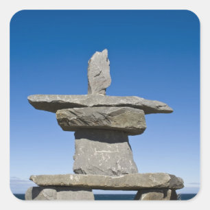 Sticker Carré Churchill, Manitoba. Inukshuk