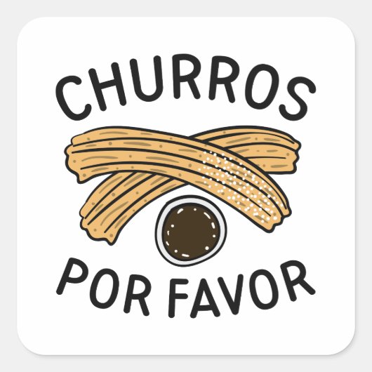 Sticker Carré Churros Por Favor (Devant)
