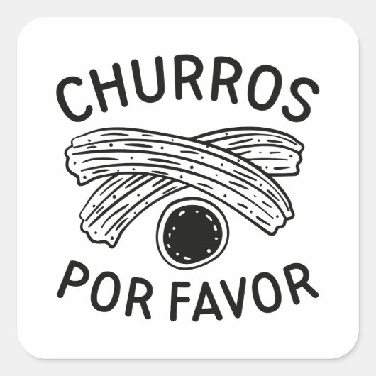 Sticker Carré Churros Por Favor (Devant)