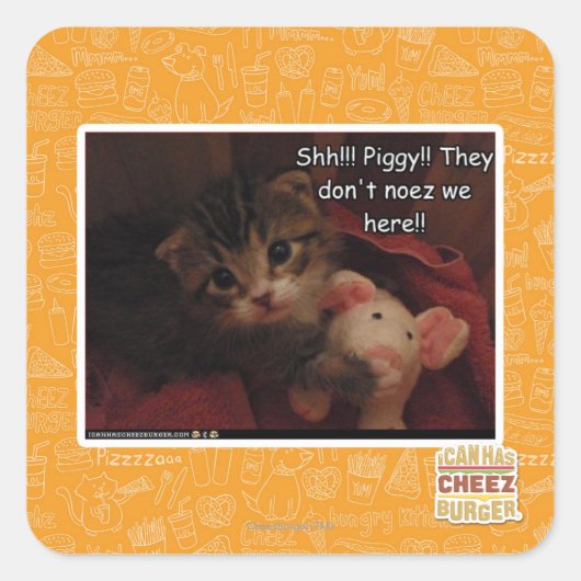 Sticker Carré Chut ! ! ! Piggy ! ! (Devant)