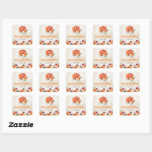Sticker Carré Chute Burnt Orange Citrouille Patch Anniversaire (Feuille)