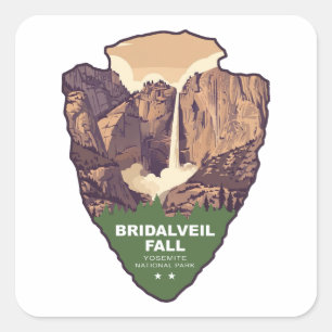 Sticker Carré Chute de Bridalveil Parc national de Yosemite Arro