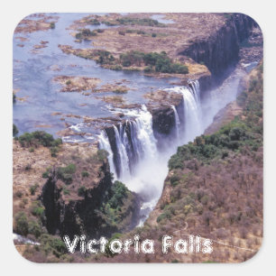 Sticker Carré Chute Victoria vue aérienne - Zimbabwe, Afrique