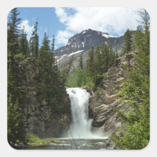 Sticker Carré Chutes Running Eagle au Glacier National Park