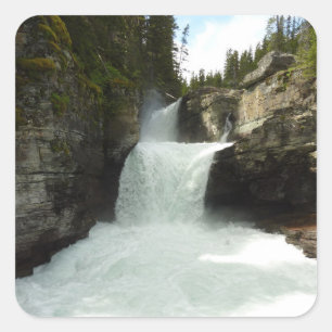 Sticker Carré Chutes St. Mary I dans le parc national de Glacier