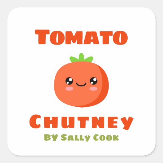 Sticker Carré Chutney de tomates (Devant)