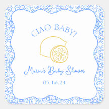 Ciao Baby ! Baby shower italien citron bleu