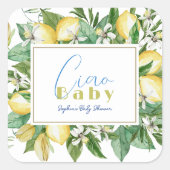 Sticker Carré Ciao Citrus Citron Baby shower (Devant)