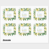 Sticker Carré Ciao Citrus Citron Baby shower (Feuille)