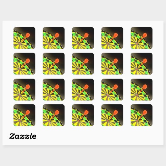 Sticker Carré Cible de fléchettes (Feuille)