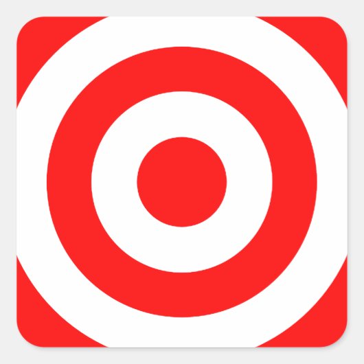 Sticker Carré Cible rouge Bullseye (Devant)