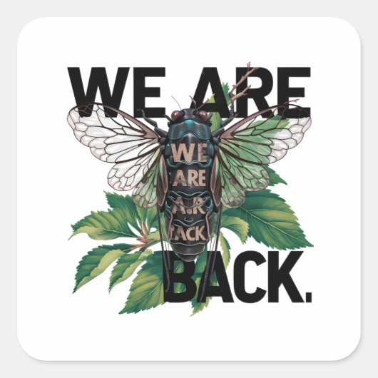 Sticker Carré cicada-tshirt design (Devant)