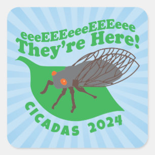 Sticker Carré Cicadas 2024 Ils sont ici