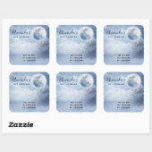 Sticker Carré Ciel bleu magique avec cygnes volants (Feuille)