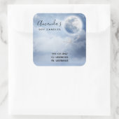 Sticker Carré Ciel bleu magique avec cygnes volants (Sac)