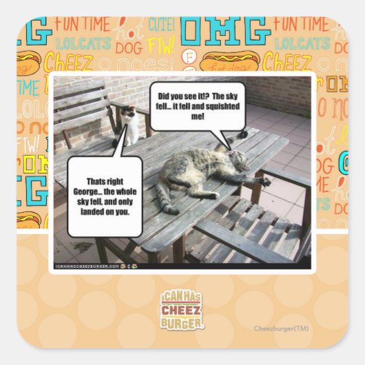 Sticker Carré Ciel est en train de tomber (Devant)