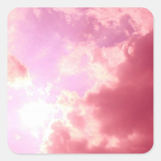 Sticker Carré Ciel rose (Devant)