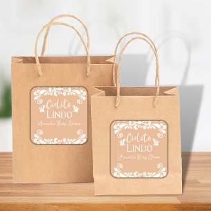 Sticker Carré Cielito Lindo Mexicaine Fiesta Baby shower neutre