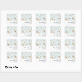 Sticker Carré Cieux bleus et papillons (Feuille)