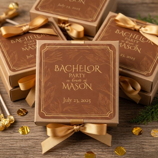 Sticker Carré Cigar Bar Thème Bachelor Party