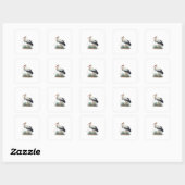 Sticker Carré Cigogne (Feuille)
