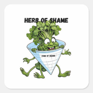 Sticker Carré Cilantro - Herbe de la honte drôle
