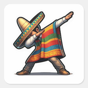 Sticker Carré Cinco de Mayo Man