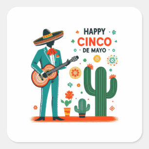 Sticker Carré Cinco de mayo mariachi - fierté mexicaine