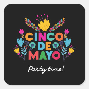 Sticker Carré Cinco de Mayo, Mexique coloré