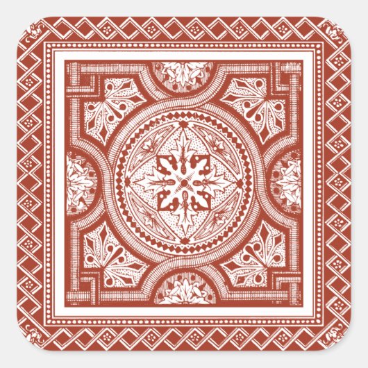 Sticker Carré Cinnabar Woodblock IV (Devant)