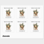 Sticker Carré Cinnamon & Citrus Design | Christmas Candle Labels (Feuille)