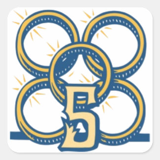 Sticker Carré Cinq anneaux d'or !