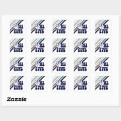 Sticker Carré CINQ SUR CINQ Rayure rétro (Feuille)