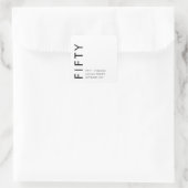 Sticker Carré Cinquante ans et Fabuleux Nom Date Fête d'annivers (Sac)