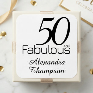Sticker Carré Cinquante ans moderne et fabuleux Anniversaire 50 