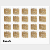 Sticker Carré Cinquante et fabuleux Faux Gold Foil avec nom (Feuille)