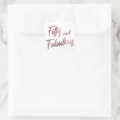 Sticker Carré Cinquante et fabuleux Faux Rose Gold dans Script m (Sac)