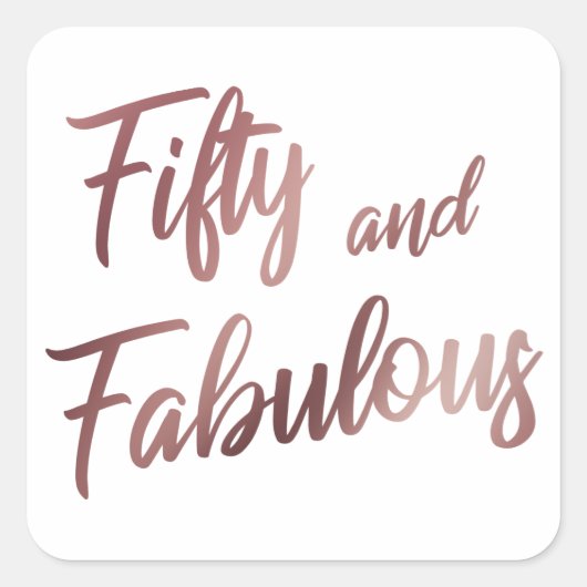 Sticker Carré Cinquante et fabuleux Faux Rose Gold dans Script m (Devant)