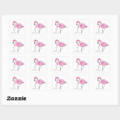 Sticker Carré Cinquante et fabuleux Flamant rose rose (Feuille)