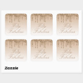 Sticker Carré Cinquante et Fabuleux Paillettes Dorées Effet de R (Feuille)