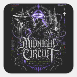 Sticker Carré Circuit Minuit Gothique Cyberpunk Graphique