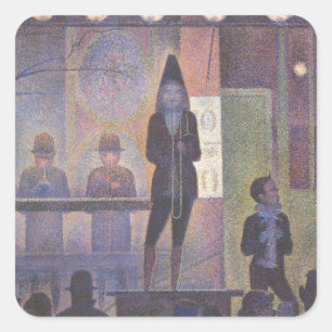 Sticker Carré Cirque Spectacle de Georges Seurat, Art Vintage