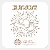 Sticker Carré CISV Austin Howdy (Devant)